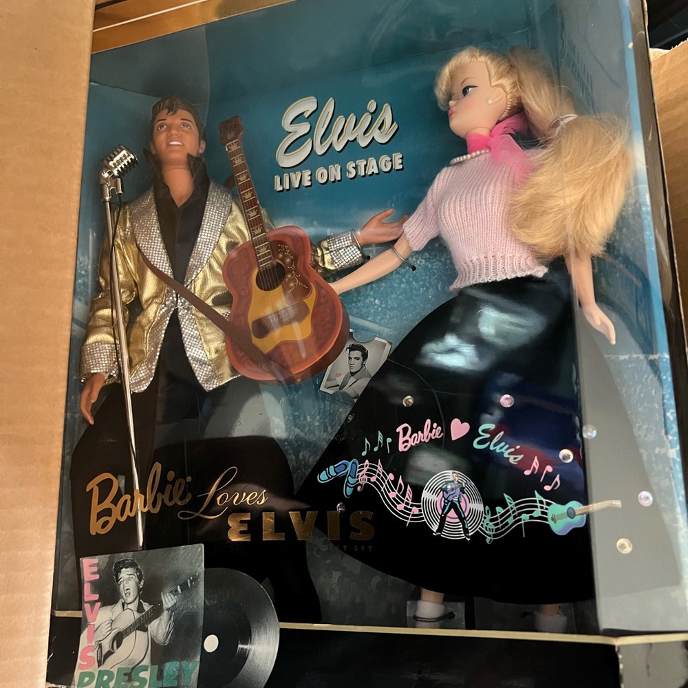 Barbie Loves Elvis Doll Set with Gold and Pink Highlights